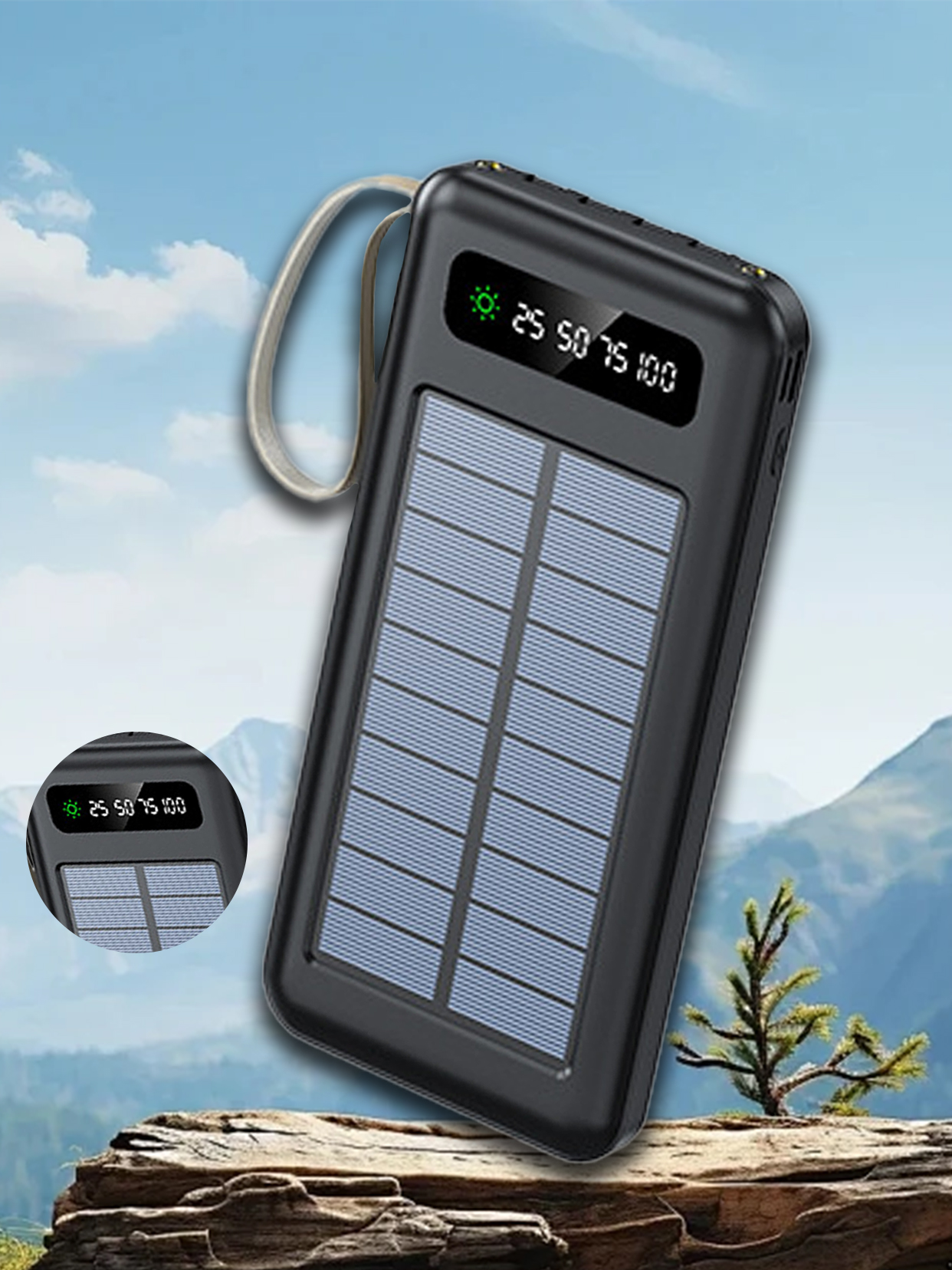 【Ozon5店】太阳能移动电源-黑色